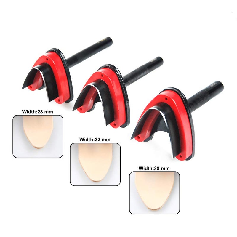 OWDEN Design 3Pcs. Leather Belt end Cutter Punch Set,Half-Round Shaped,Strap Punch Tool Set,3 Sizes Leather Tool. - Image 3